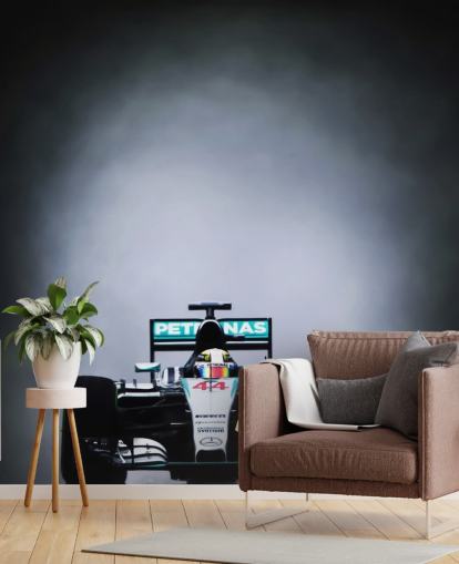 dark customisable formula 1 wallpaper mural called Lewis Hamilton Malaysia 2015 for bedrooms, home offices and man caves