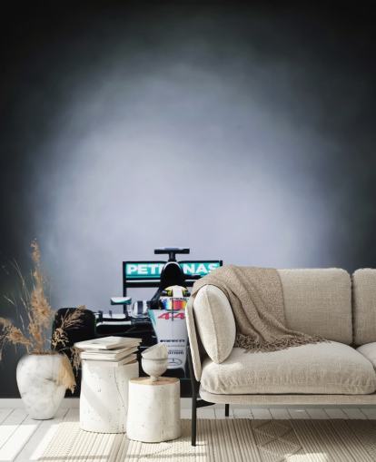 mural oscuro personalizable de papel pintado de Fórmula 1 llamado Lewis Hamilton Malaysia 2015 para dormitorios, oficinas en casa y cuevas de hombres