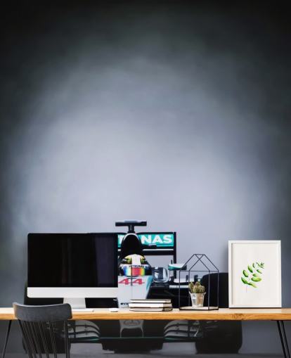 mural de papel de parede escuro personalizável de fórmula 1 chamado Lewis Hamilton Malaysia 2015 para quartos, escritórios domésticos e cavernas masculinas