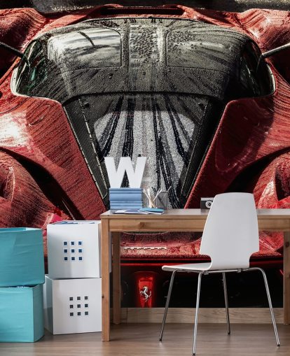 Papier Peint Voiture de Sport Rouge