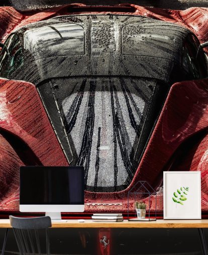 Punainen urheiluauto Taustakuva