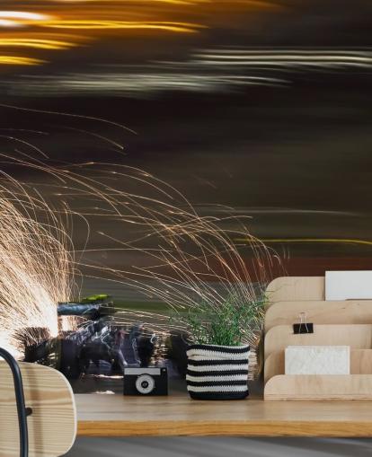 Carta da parati F1 Wheels on Fire