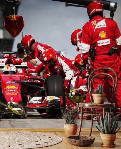 red customizable formula one wallpaper mural called Sebastian Vettel Malaysia 15 for bedrooms and home offices