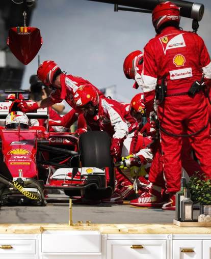 red customizable formula one wallpaper mural called Sebastian Vettel Malaysia 15 for bedrooms and home offices