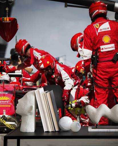 red customizable formula one wallpaper mural called Sebastian Vettel Malaysia 15 for bedrooms and home offices