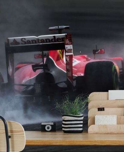 Rode F1 auto behang muurschildering