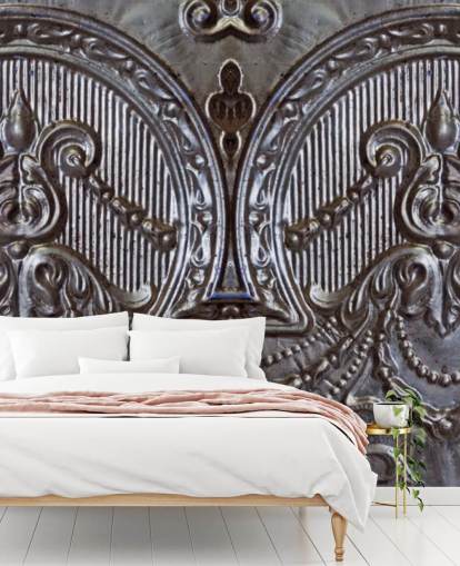 Decorazione murale con piastrelle da soffitto argento