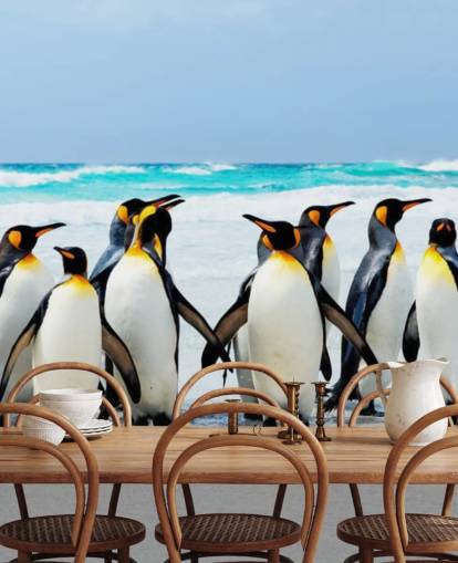 kirkas muokattava pingviinitapetti nimeltä Kings of the Beach lasten makuuhuoneisiin ja toimistoihin kirkas muokattava pingviinitapetti nimeltä Kings of the Beach lasten makuuhuoneisiin ja toimistoihin