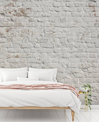 white custom brick wallpaper mural called White Washed Brick for bedrooms or kitchens white custom brick wallpaper mural called White Washed Brick for bedrooms or kitchens