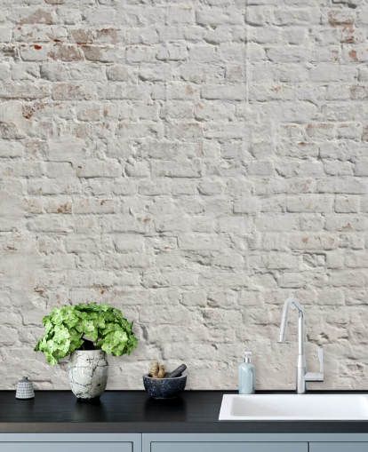 mural de papel pintado de ladrillo blanco personalizado llamado White Washed Brick para dormitorios o cocinas mural de papel pintado de ladrillo blanco personalizado llamado White Washed Brick para dormitorios o cocinas