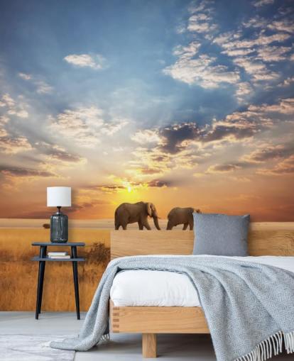 Les éléphants au crépuscule