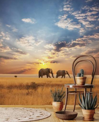 Elephants at Dusk Elephants at Dusk