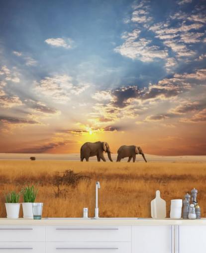 Elephants at Dusk