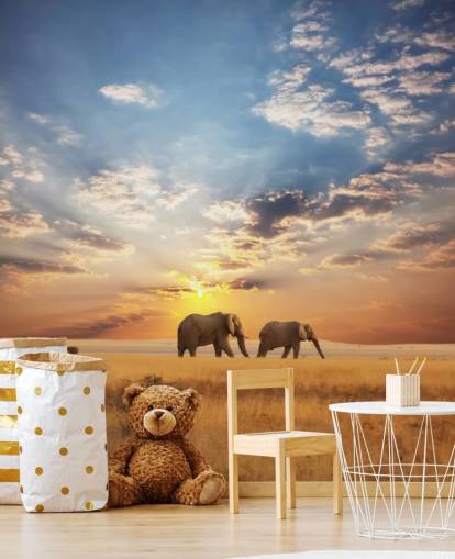 Les éléphants au crépuscule