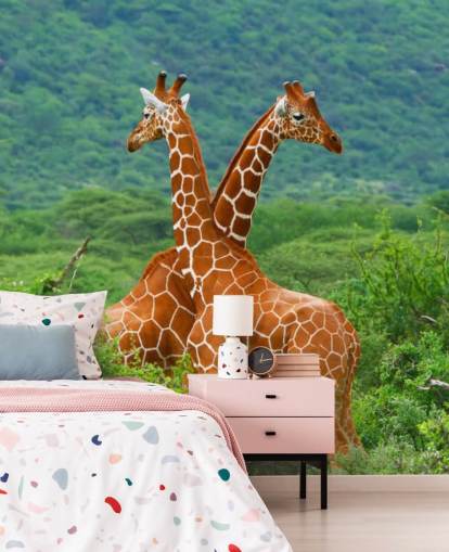 Carta da parati con giraffe Carta da parati con giraffe