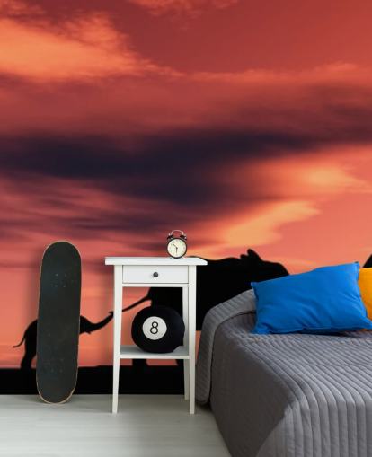 Elefant Familie i Sunset Mural