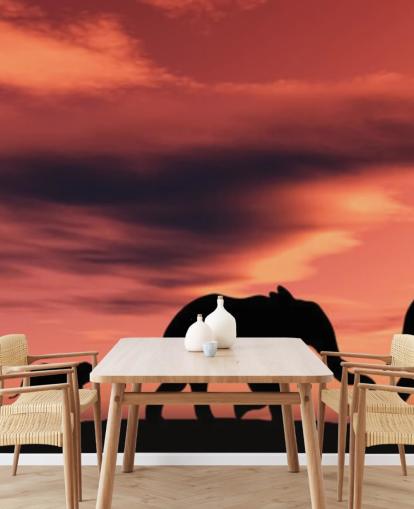 Elefant Familie i Sunset Mural