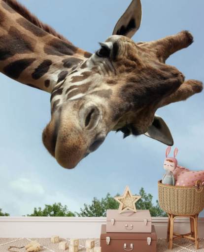 Giraff närbild väggmålning Giraff närbild väggmålning