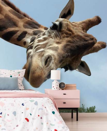 Giraff närbild väggmålning Giraff närbild väggmålning