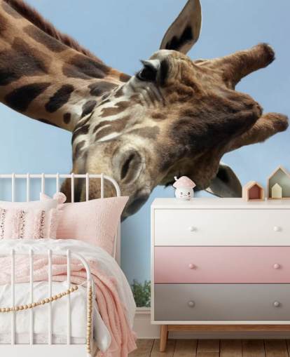 Giraff närbild väggmålning