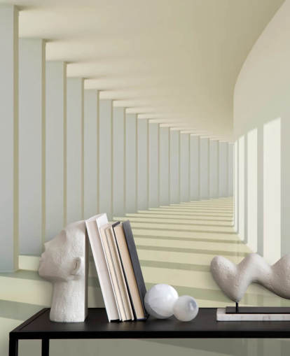 Couloir incurvé blanc 3D