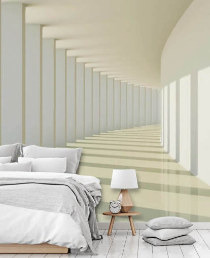 Corredor curvo blanco 3D