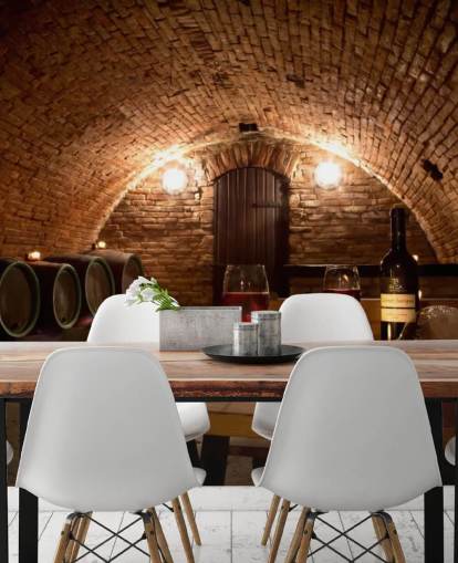 Cosy Wine Cellar with Two Glasses of Red Wine Wallpaper Cosy Wine Cellar with Two Glasses of Red Wine Wallpaper