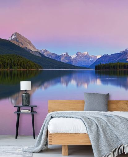 Papel de parede panorâmico do lago e da montanha