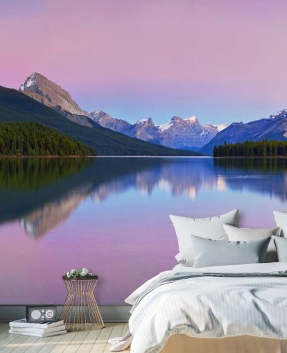 Panoramic Lake and Mountain View Wallpaper