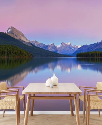 Panoramic Lake and Mountain View Wallpaper