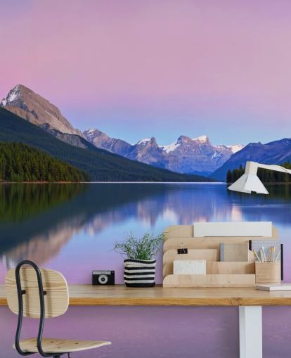 Panoramic Lake and Mountain View Wallpaper Panoramic Lake and Mountain View Wallpaper