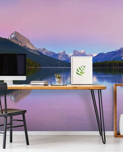 Panoramic Lake and Mountain View Wallpaper