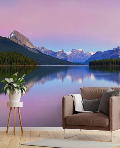 Panoramic Lake and Mountain View Wallpaper