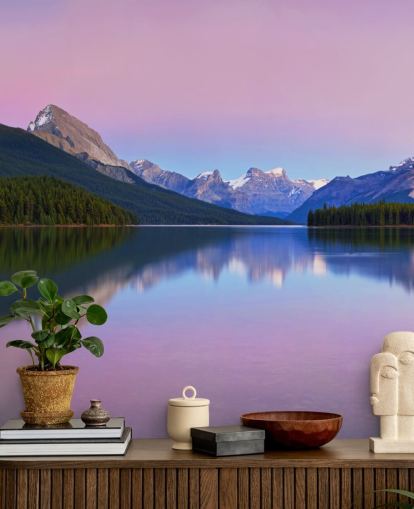 Papel de parede panorâmico do lago e da montanha