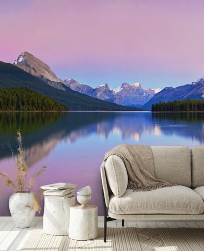 Panoramic Lake and Mountain View Wallpaper