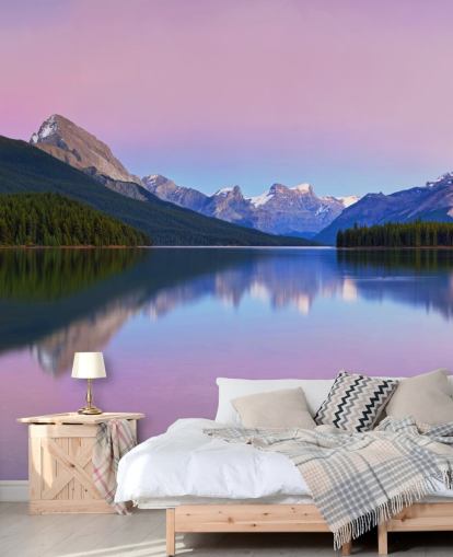 Panoramic Lake and Mountain View Wallpaper