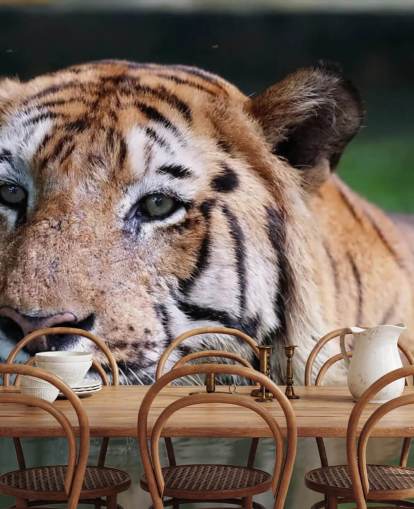 Schwimmen Tiger Nahaufnahme Tapete