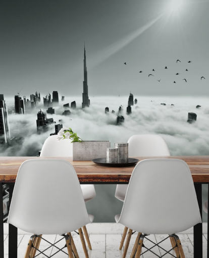 black and white cloudy city wallpaper