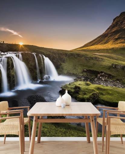 Waterval in Green Countryside Wallpaper Waterval in Green Countryside Wallpaper