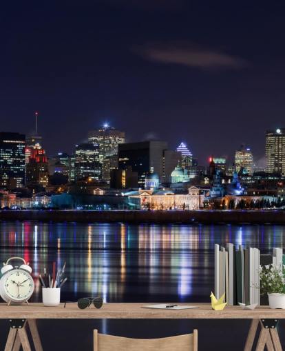 Montreal stad på natten tapeter