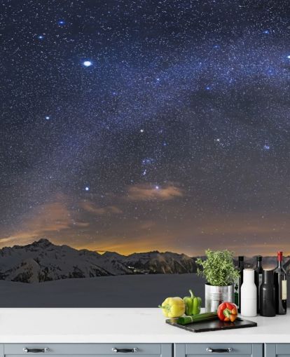 Stjerneklar nattehimmel vægmaleri