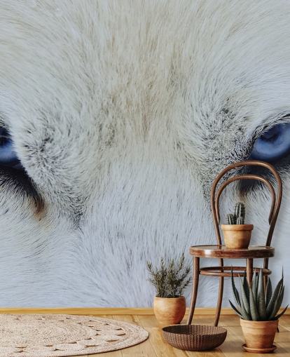 Papel pintado de ojos de lobo azul