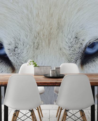 Papel pintado de ojos de lobo azul