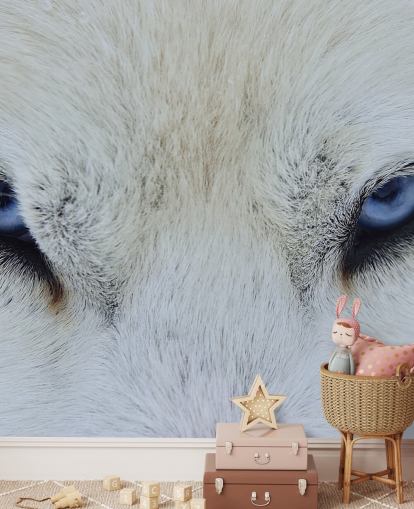 Papel pintado de ojos de lobo azul