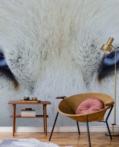 Papel pintado de ojos de lobo azul