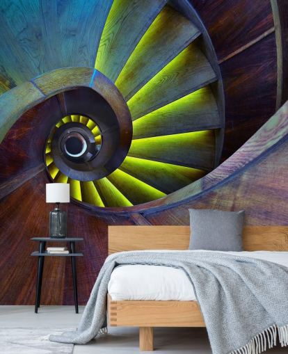 Papel de parede abstrato Swirling Stairs