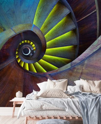 Papel de parede abstrato Swirling Stairs Papel de parede abstrato Swirling Stairs