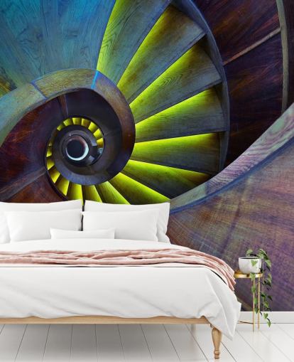 Papel de parede abstrato Swirling Stairs Papel de parede abstrato Swirling Stairs