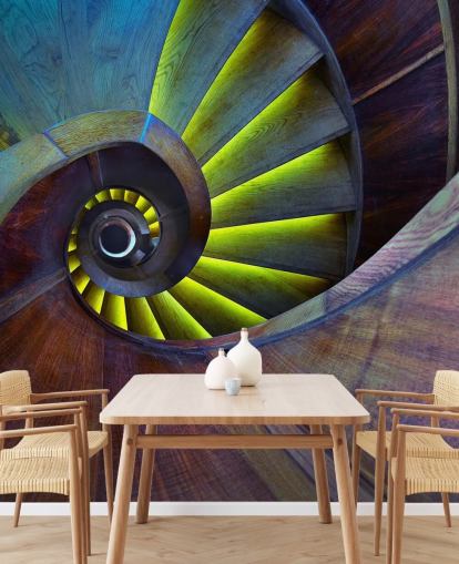 Papel de parede abstrato Swirling Stairs