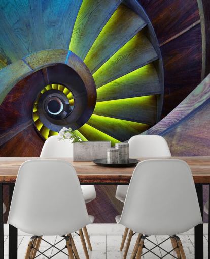 Swirling Stairs Abstract Wallpaper